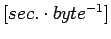 $[ sec. \cdot byte^{-1}]$