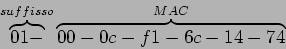 \begin{displaymath}
\overbrace{01-}^{suffisso}\overbrace{00-0c-f1-6c-14-74}^{MAC}
\end{displaymath}